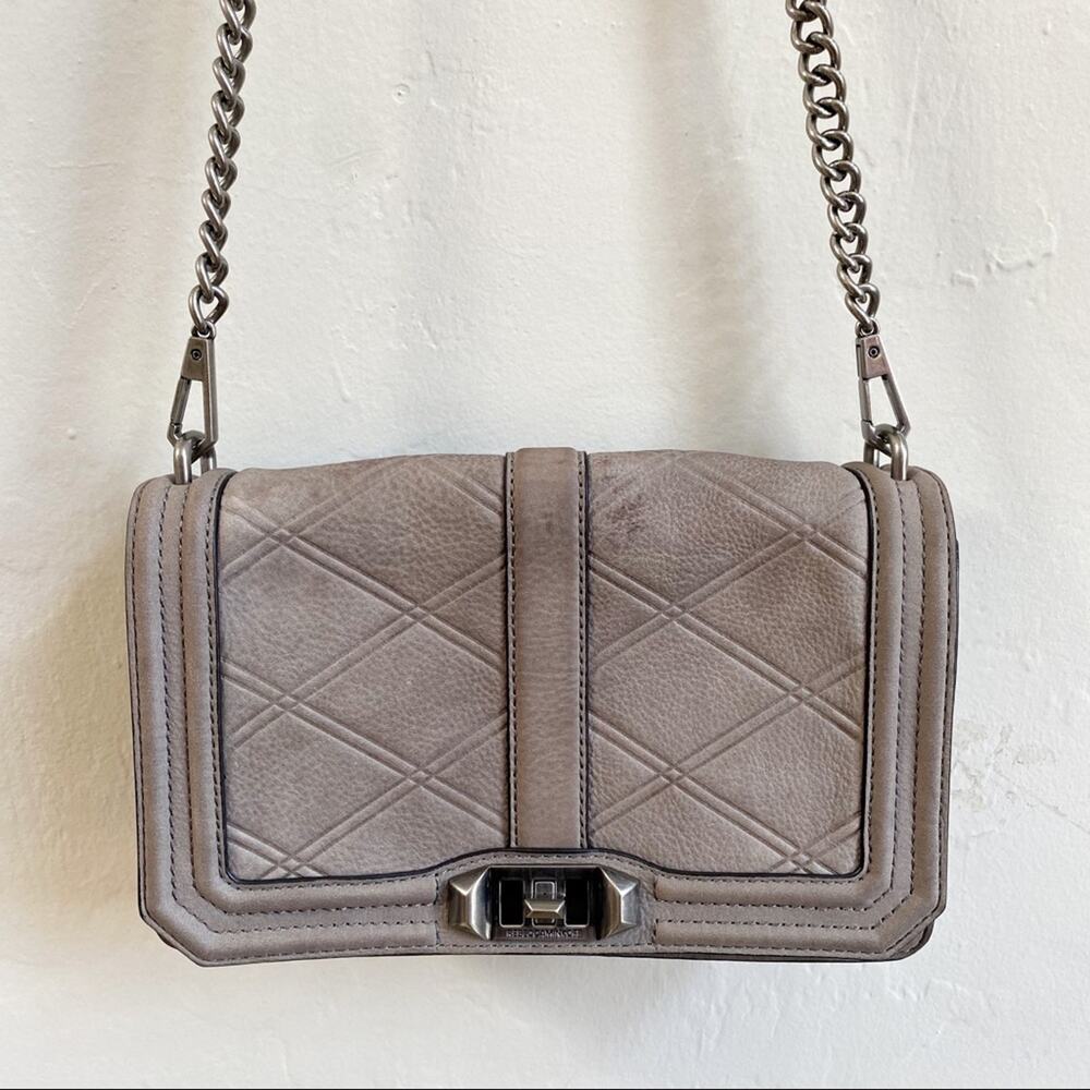 Rebecca Minkoff‎ Nubuck Love Gray Crossbody Bag